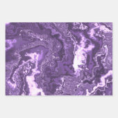 Funky Trippy Boho Hippie Monochroom Paarse Marmer Inpakpapier Vel (Voorkant 3)
