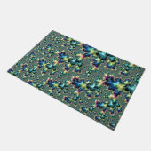 Funky Trippy Eclectic Boho Hippie Abstract Fractal Deurmat (Schuin)
