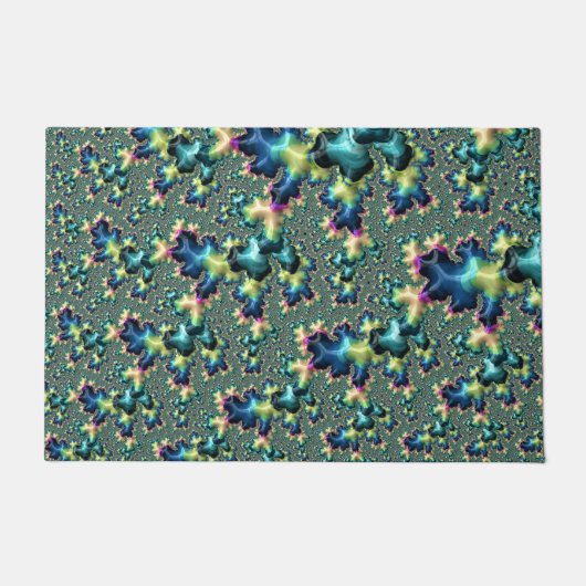 Funky Trippy Eclectic Boho Hippie Abstract Fractal Deurmat (Voorkant)