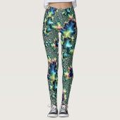 Funky Trippy Eclectic Boho Hippie Abstract Fractal Leggings (Voorkant)