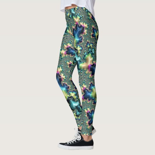 Funky Trippy Eclectic Boho Hippie Abstract Fractal Leggings (Links)