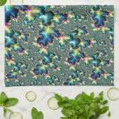 Funky Trippy Eclectic Boho Hippie Abstract Fractal Theedoek (Gevouwen)