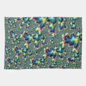 Funky Trippy Eclectic Boho Hippie Abstract Fractal Theedoek (Horizontaal)