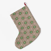 Funky Trippy Eclectische Boho Kerst Kaleidoscoop Grote Kerstsok (Achterkant (Hangend))