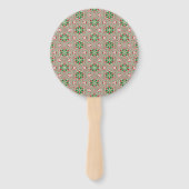 Funky Trippy Eclectische Boho Kerst Kaleidoscoop Handwaaier (Achterkant)