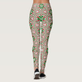 Funky Trippy Eclectische Boho Kerst Kaleidoscoop  Leggings (Achterkant)