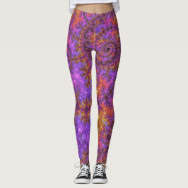 Funky Trippy Kleurrijk Levendig Spiraalvormig Frac Leggings