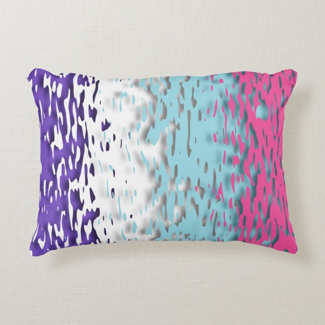 Funky Trippy Ripply Groovy Multiseksuele Pride Vla Accent Kussen (Voorkant)