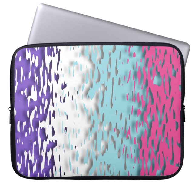 Funky Trippy Ripply Groovy Multiseksuele Pride Vla Laptop Sleeve (Voorkant)
