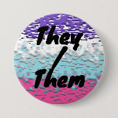 Funky Trippy Ripply Groovy Multiseksuele Pride Vla Ronde Button 7,6 Cm (Voorkant)