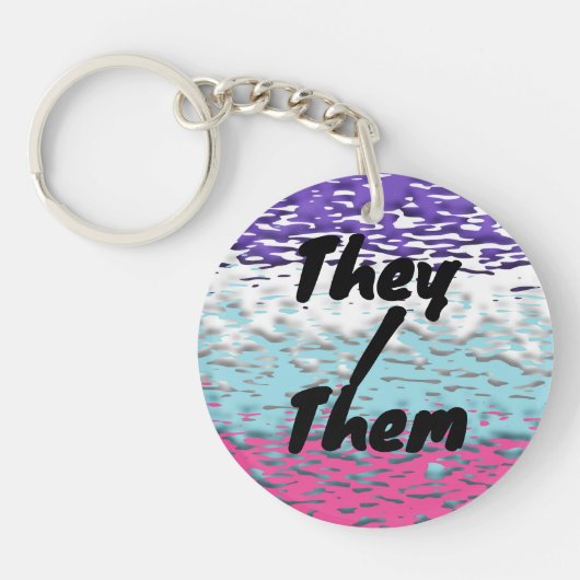 Funky Trippy Ripply Groovy Multiseksuele Pride Vla Sleutelhanger (Voorkant)