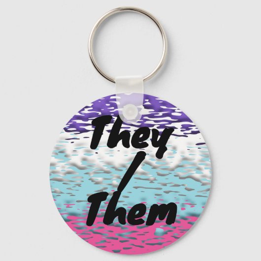Funky Trippy Ripply Groovy Multiseksuele Pride Vla Sleutelhanger (Voorkant)