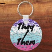 Funky Trippy Ripply Groovy Multiseksuele Pride Vla Sleutelhanger (Achterkant)