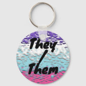 Funky Trippy Ripply Groovy Multiseksuele Pride Vla Sleutelhanger (Achterkant)