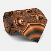 Funky Trippy Spiraling Oranje Black Fractal Art Stropdas (Opgerold)
