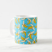 Funky Tropical Banana Pattern Trendy Fruit Print Koffiemok (Voorkant links)
