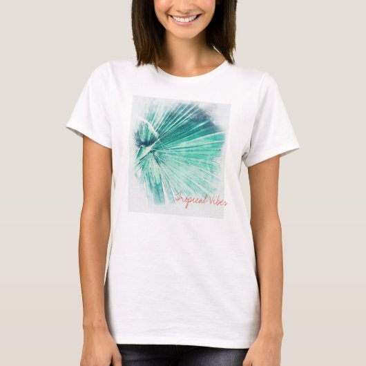 Funky Tropical Vibes Pal Tree Leaf T-Shirt (Voorkant)