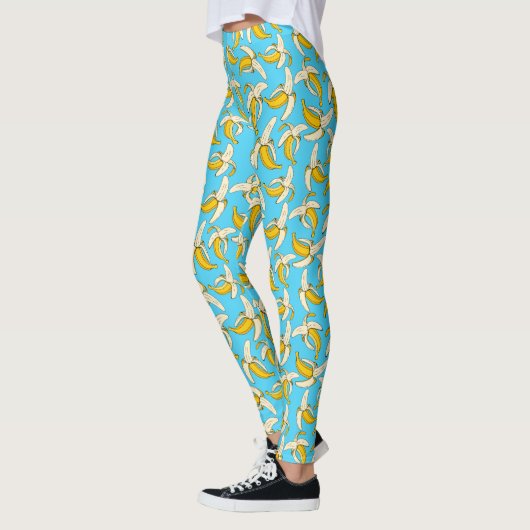 Funky Tropische Banaan Print Trendy Fruit Patterne Leggings (Links)