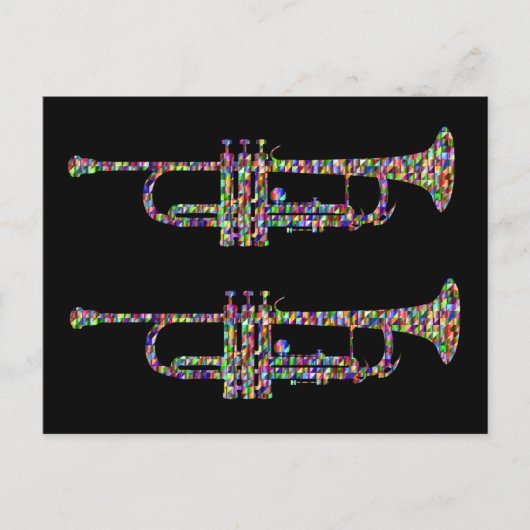 Funky trumpet muziekinstrument briefkaart (Voorkant)