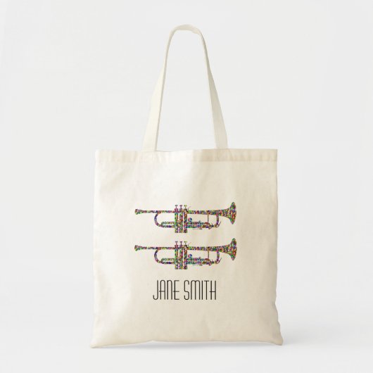 Funky trumpet muziekinstrument tote bag (Voorkant)
