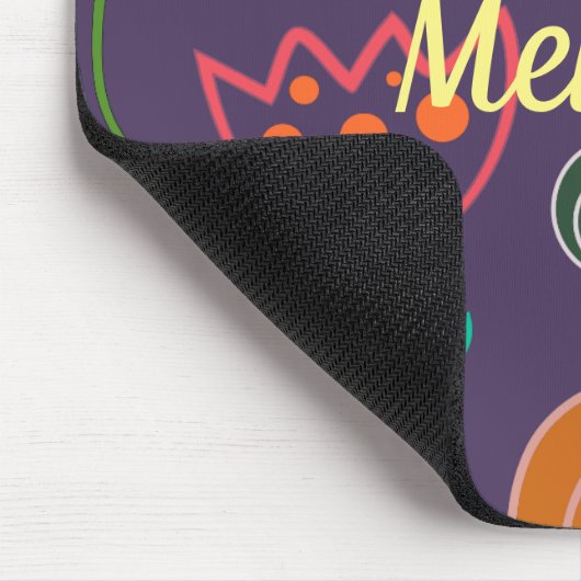 Funky Tulip Purple Pattern Personalised Muismat (Hoek)