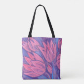 Funky Tulps Spring Flowers Floral Pastel Painting Tote Bag (Achterkant)
