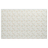 Funky turquoise en Oranje retro bloemen Stof (Yard (91,4 cm))