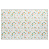 Funky turquoise en Oranje retro bloemen Stof (Fat Quarter)