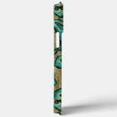 Funky Turquoise Green Faux Gold Swirls Art Pattern Case-Mate iPhone Case (Achterkant / Rechts)