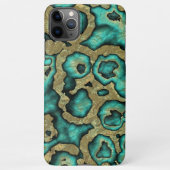 Funky Turquoise Green Faux Gold Swirls Art Pattern iPhone Hoesje (Achterkant)