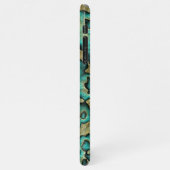 Funky Turquoise Green Faux Gold Swirls Art Pattern iPhone Hoesje (Linkerkant)