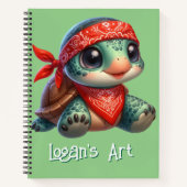 Funky Turtle Kids-schetsboek Notitieboek (Voorkant)