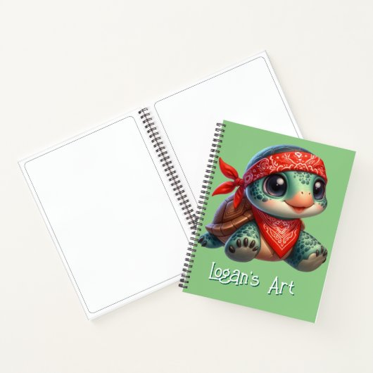 Funky Turtle Kids-schetsboek Notitieboek (Binnen)