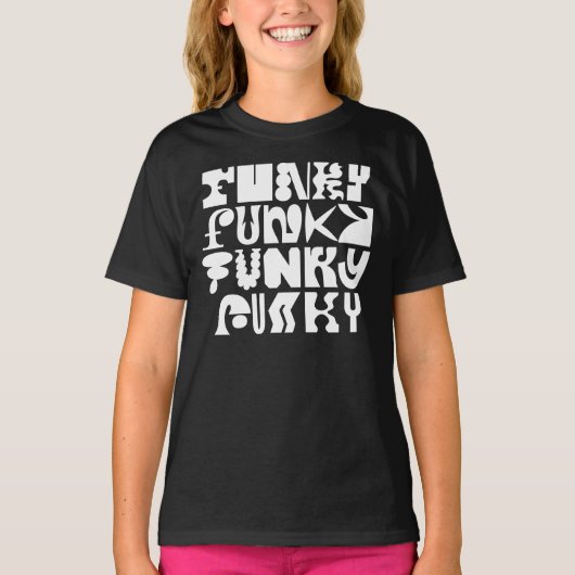 Funky typografie art T-shirt (Voorkant)