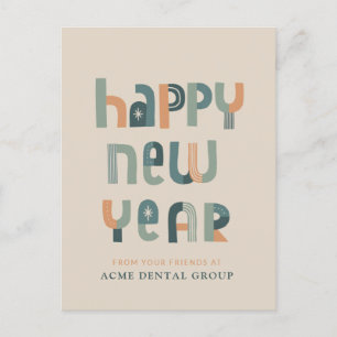 Funky Typografie Happy New Year briefkaart
