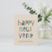 Funky Typografie Happy New Year briefkaart (Staand voorkant)