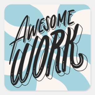 Funky Uitstekend Werk Leraar Student Beloning Vierkante Sticker