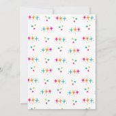 Funky Unicorn verjaardagsfeestje uitnodigingen (Achterkant)