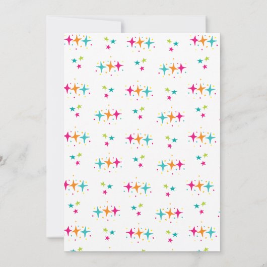 Funky Unicorn verjaardagsfeestje uitnodigingen (Achterkant)