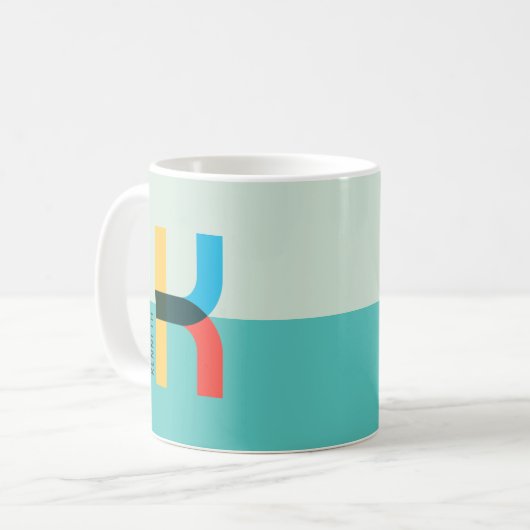 Funky Unique Letter K gepersonaliseerde koffie Mok (Voorkant links)