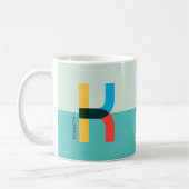 Funky Unique Letter K gepersonaliseerde koffie Mok (Links)