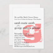 Funky UpBeat Modern Monogram Wedding Uitnodiging (Voorkant / Achterkant)