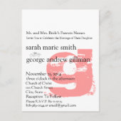 Funky UpBeat Modern Monogram Wedding Uitnodiging (Voorkant)