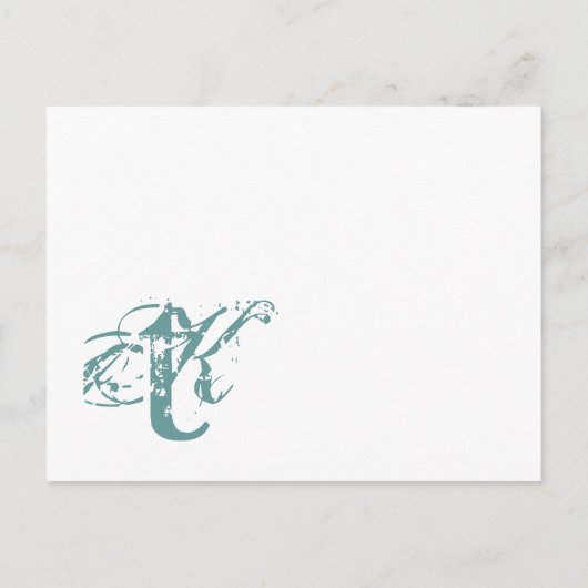 Funky UpBeat Modern Monogram Wedding Uitnodiging (Achterkant)