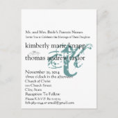Funky UpBeat Modern Monogram Wedding Uitnodiging (Voorkant)