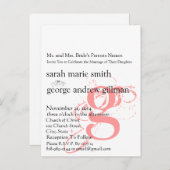 Funky UpBeat Modern Monogram Wedding Uitnodiging (Voorkant / Achterkant)