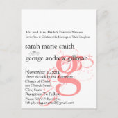 Funky UpBeat Modern Monogram Wedding Uitnodiging (Voorkant)