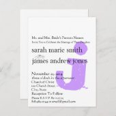 Funky UpBeat Modern Monogram Wedding Uitnodiging (Voorkant / Achterkant)