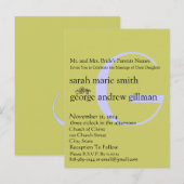 Funky UpBeat Modern Monogram Wedding Uitnodiging Briefkaart (Voorkant / Achterkant)