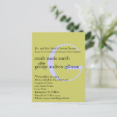 Funky UpBeat Modern Monogram Wedding Uitnodiging Briefkaart (Staand voorkant)